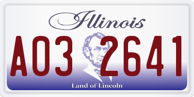 IL license plate A032641
