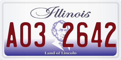 IL license plate A032642