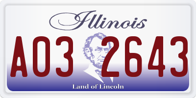 IL license plate A032643
