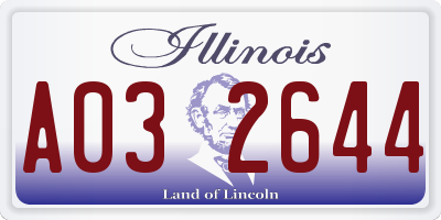 IL license plate A032644