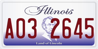 IL license plate A032645