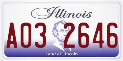 IL license plate A032646