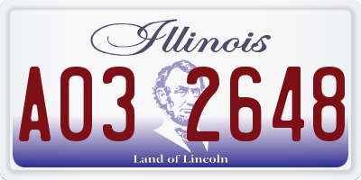 IL license plate A032648