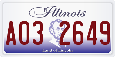 IL license plate A032649