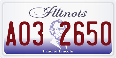 IL license plate A032650