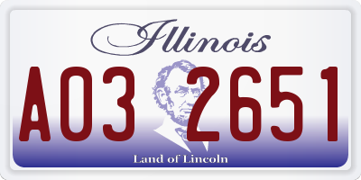 IL license plate A032651