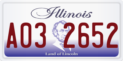 IL license plate A032652