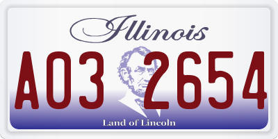 IL license plate A032654