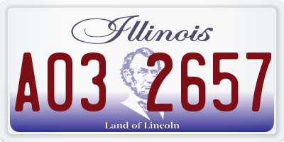 IL license plate A032657
