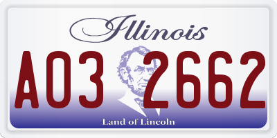 IL license plate A032662