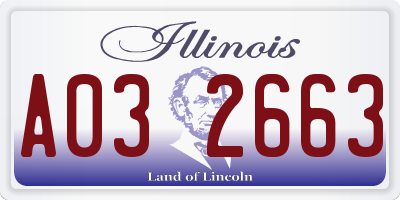 IL license plate A032663