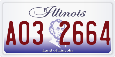 IL license plate A032664