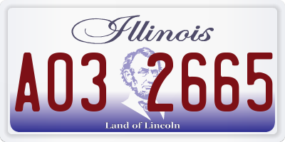 IL license plate A032665