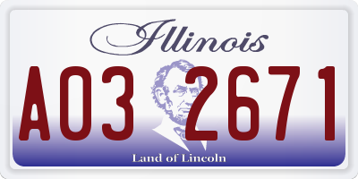 IL license plate A032671