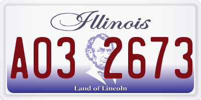IL license plate A032673