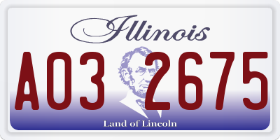 IL license plate A032675