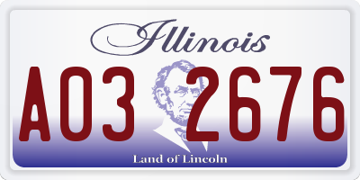 IL license plate A032676