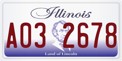 IL license plate A032678
