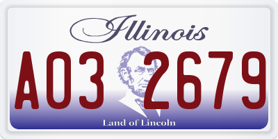 IL license plate A032679