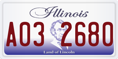 IL license plate A032680