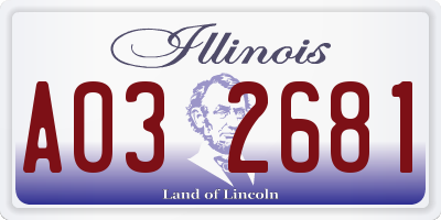 IL license plate A032681