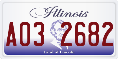 IL license plate A032682