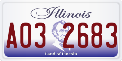 IL license plate A032683