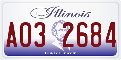 IL license plate A032684