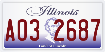 IL license plate A032687