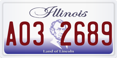 IL license plate A032689