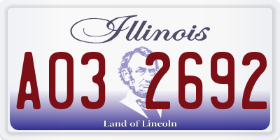 IL license plate A032692