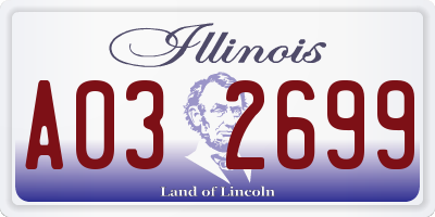 IL license plate A032699