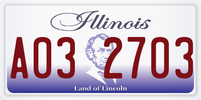 IL license plate A032703