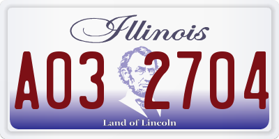 IL license plate A032704