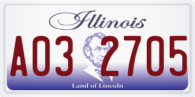 IL license plate A032705