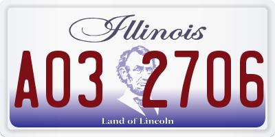IL license plate A032706