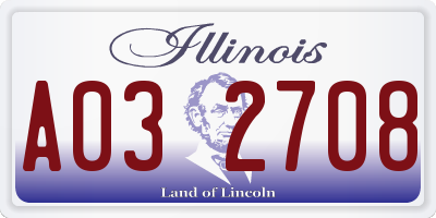 IL license plate A032708