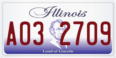 IL license plate A032709