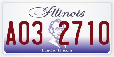 IL license plate A032710