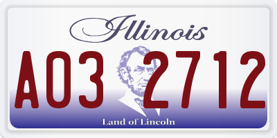 IL license plate A032712