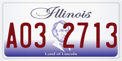 IL license plate A032713