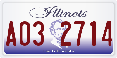 IL license plate A032714
