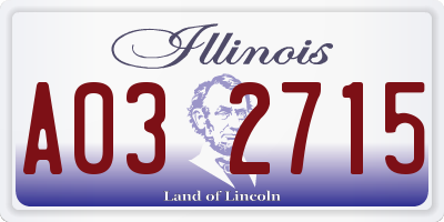IL license plate A032715