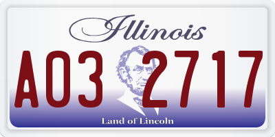 IL license plate A032717
