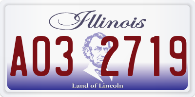 IL license plate A032719