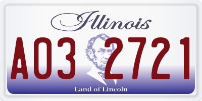 IL license plate A032721
