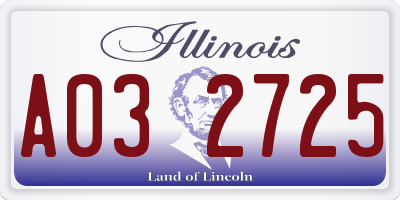 IL license plate A032725