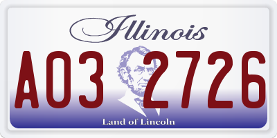 IL license plate A032726