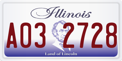 IL license plate A032728