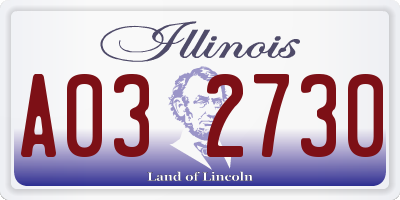 IL license plate A032730